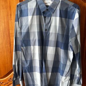 Calvin Klein Men's Blue Plaid Shirt